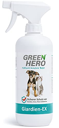 Green Hero Giardien-Ex 500ml schützt Haustiere wie Hund und Katze zuverlässig vor Giardien, Bakterien, Viren und Pilzen Spray dermatologisch getestet zur Desinfektion von Tieren und der Umgebung