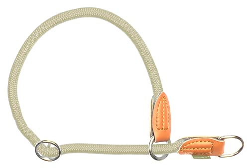Leisegrün Hundehalsband Paracord verstellbar | Halsband für Hunde aus Nylon | Modell Devon | Sand Beige | Größe: XL