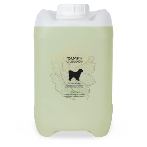 Tamei Bio Shampoo für Hunde - natürlich biologisch - für empfindliche Hunde und Welpen - für alle Fellarten und Fellfarben - 5 Liter Vorratskanister (Sensitiv ohne Duft) - vegan