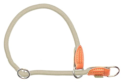 Leisegrün Hundehalsband Paracord verstellbar | Halsband für Hunde aus Nylon | Modell Devon | Sand Beige | Größe: L