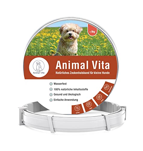 Animal Vita® Premium Zeckenhalsband für kleine Hunde - 100% natürliche Inhaltsstoffe - bis zu 8 Monate zuverlässiger Zeckenschutz