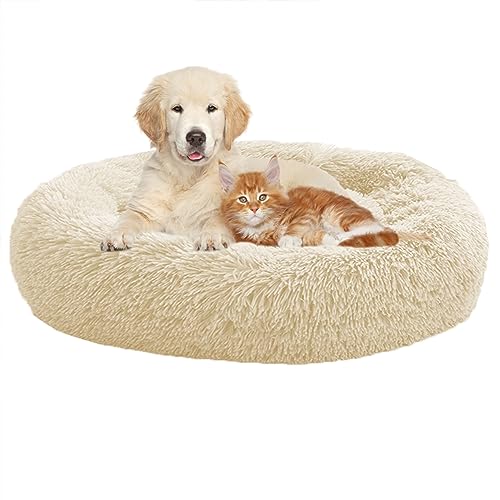 XIEMINLE Cozy Pet Hundebett Beruhigendes Haustierbett, Anti-Angstzustände Hundesofa Bett mit rutschfester Unterseite, warmes Plüsch-Hundekissen, Korb, Kätzchenbett, Katze, Haustierkissen, großes