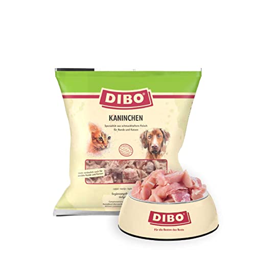 DIBO Kaninchen, 20 x 1.000g-Beutel, Tiefkühlfutter, gesunde, natürliche Ernährung für Hunde und Katzen, Barf, B.A.R.F.