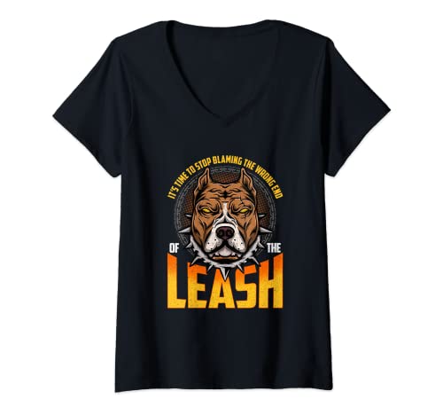 Damen Lustiger Hund Hundehalter, Hundeliebhaber, beste Hundemama T-Shirt mit V-Ausschnitt