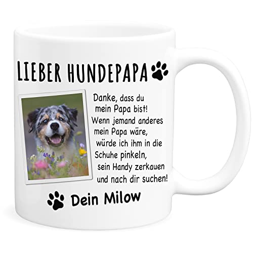 Hundepapa Tasse Hund Personalisiertes Geschenk für Hundebesitzer Hundemotiv Hundeliebhaber Hunde Papa