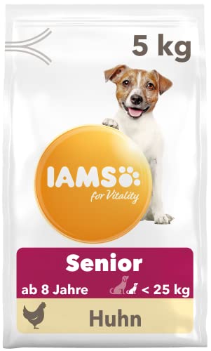 IAMS for Vitality Senior Hundefutter trocken - Trockenfutter für ältere Hunde ab 8 Jahre, geeignet für kleine und mittelgroße Hunde, 5 kg