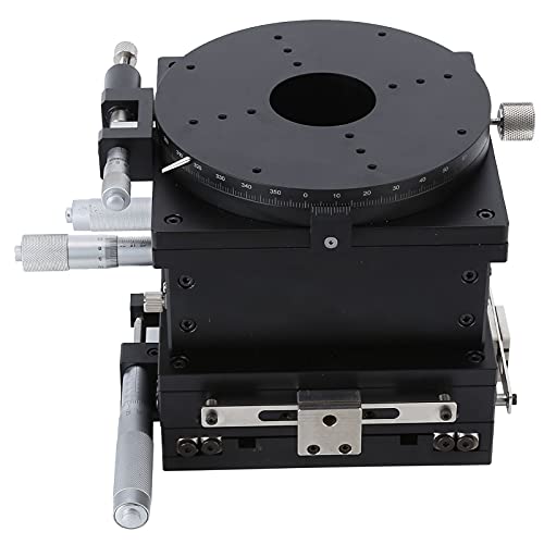 Schiebetisch, Kreuzrollen Hochpräzise XYZR-Achsen Mikrometer-Trimmtisch 160 mm Runder Durchmesser für die Gerätepositionierung