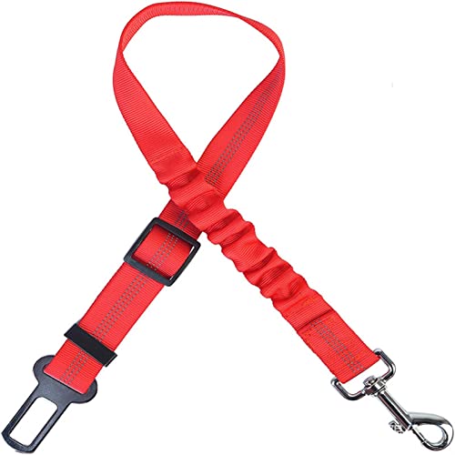 Hundeleine Sicherheitsgurt, Verstellbarer Puffer, elastisches Sicherheitsseil, Hand, die Seil-Hundezubehör hält Verstellbare Führleine (Color : Red)