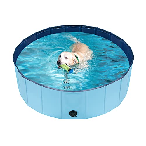 PVC Pet Swimmingpool, Tragbare Hundebadewanne, Faltbarer Hundepool, Kunststoffpool für Hunde, Hundewanne für Haustiere zum Schwimmen und Baden (39.3 x 11.8)