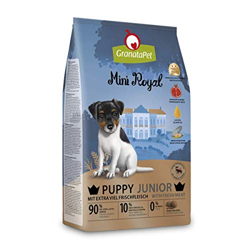 GranataPet Mini Royal Junior, Trockenfutter für Hunde, Hundefutter ohne Getreide & ohne Zuckerzusatz, Alleinfuttermittel für Welpen 1 kg