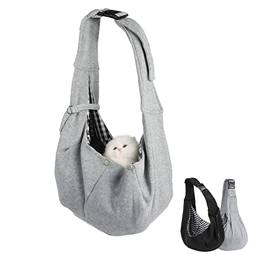Hundetragetasche, Tragetuch Hund Haustier, Tragetuch für Haustiere mit verstellbarem Schultergurt für kleine mittelgroße Katzen und Hunde (Grey)