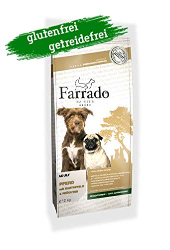 Farrado Pferd - Hundetrockenfutter für ausgewachsene Hunde Aller Rassen - getreidefrei, glutenfrei, zuckerfrei (12kg)