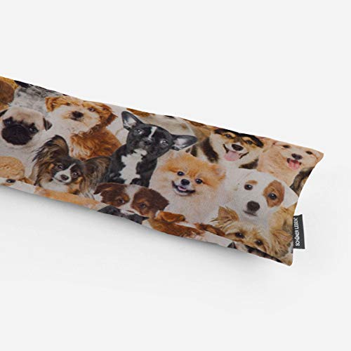 SCHÖNER LEBEN. Zugluftstopper Digitaldruck Hunde Welpen braun weiß schwarz Verschiedene Größen, Auswahl:130cm Länge