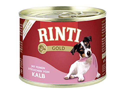 RINTI Gold Kalb | Hunde Nassfutter | 12x185g | Für kleine Hunde | ohne Getreide | ohne Kohlenhydrate