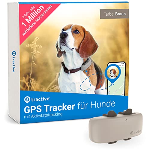 Tractive GPS Tracker Hund | Empfohlen von Martin Rütter | Live-Ortung | Unbegrenzte Reichweite | Weglaufalarm | Wasserdicht (Braun)