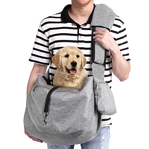 Ownpets Hundetragetasche, Hundetasche bis 11kg, Tragetuch Hund, Hundetasche mit verstellbarem Schultergurt und Fronttasche und Tasche Schulterpolster, 30 cm tief * 46,5 cm breit