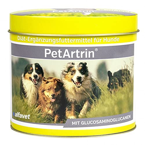 Alfavet PetArtrin, Ergänzungsfutter für Hunde, unterstützt Gelenke, Gelenkstoffwechsel bei Osteoarthritis, Pulver, 200 g Dose