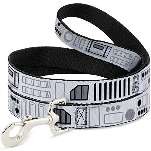Buckle-Down Star Wars Haustier-Leine, Hundeleine, Star Wars Stormtroopers Utility Belt Bounding White Grays, 1,8 m lang 2,5 cm breit