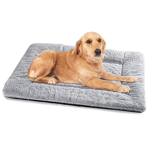 Baodan Hundebett Grosse Hunde, Hundekissen Waschbar Dog Bed - 90x70 cm Superweich Katzenbett mit Rutschfester Unterseite - Grau