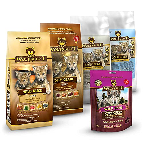 Wolfsblut - Welpen Probierpaket 4 x 500 g + 250 g - Trockenfutter - Hundefutter - Getreidefrei