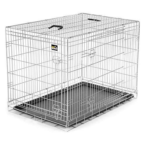 zoomundo XL Hundekäfig Transportkäfig Transportbox Tierkäfig Drahtkäfig Faltbarer Käfig aus Metall mit herausnehmbarer Kunststoffwanne